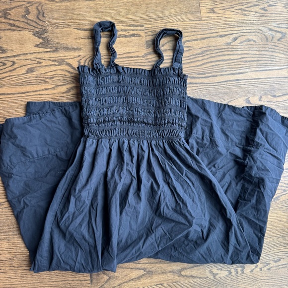 Club Monaco Cotton Smocked Bodice Maxi Dress Navy Size M - Picture 5 of 9